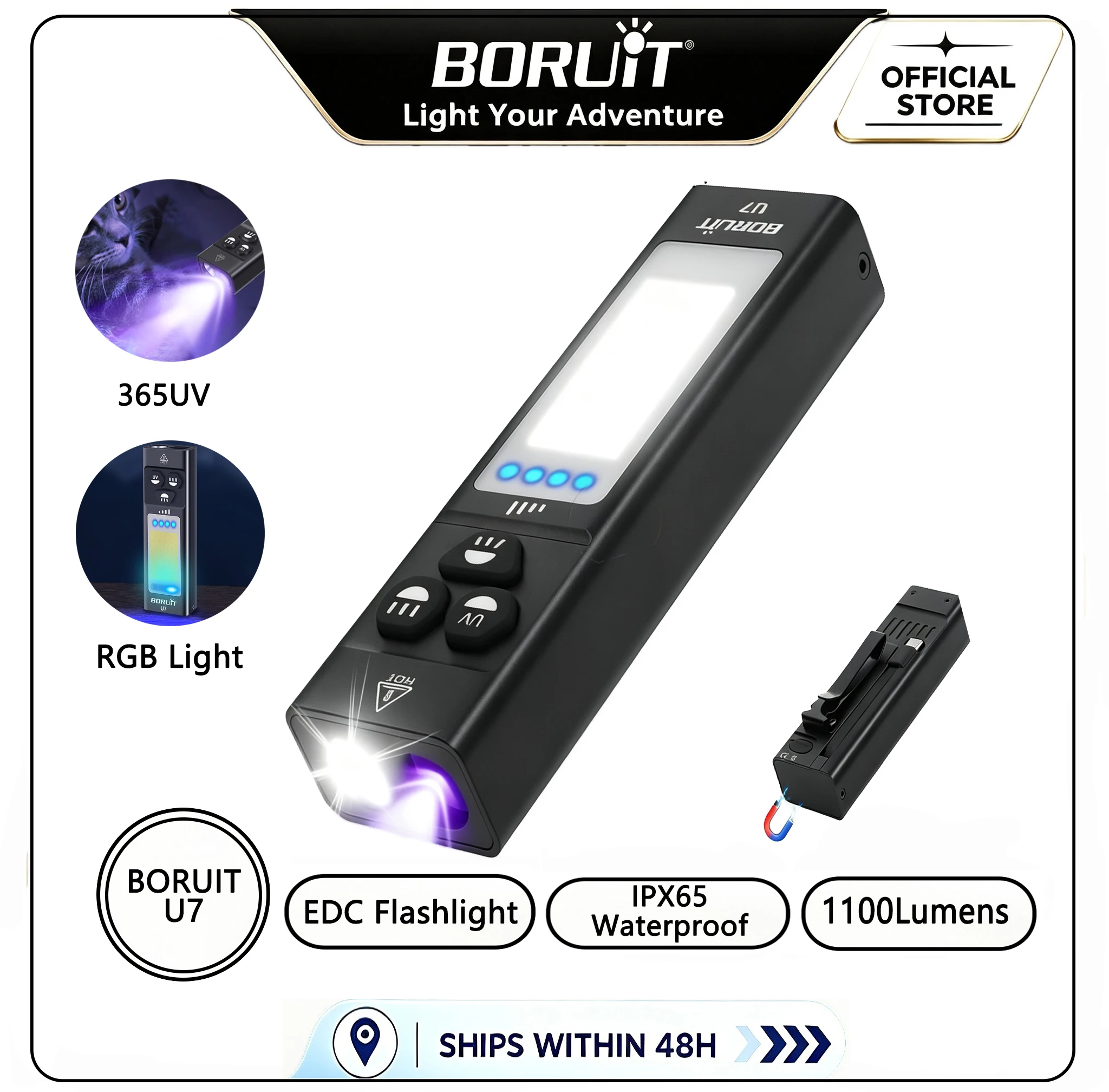 BORUiT U7 UV LED EDC Flashligh - Cycling To Work recension och pris