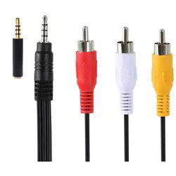 3.5 mm to RCA AV Camcorder Video Cable 3.5mm Male to 3RCA Male Plug Stereo Audio Video AUX Cable for Smartphones,MP3, Tablets