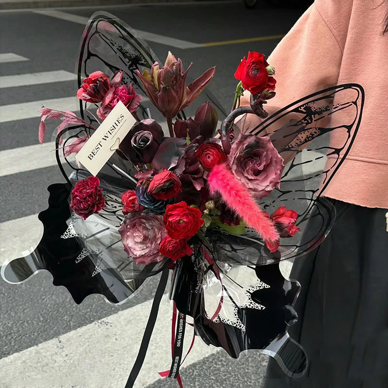 Flower Wrapping Paper Flower Packing Material Modeling Butterfly Wings Bouquet Wrapping Paper DIY Mother'S Day Gift Package