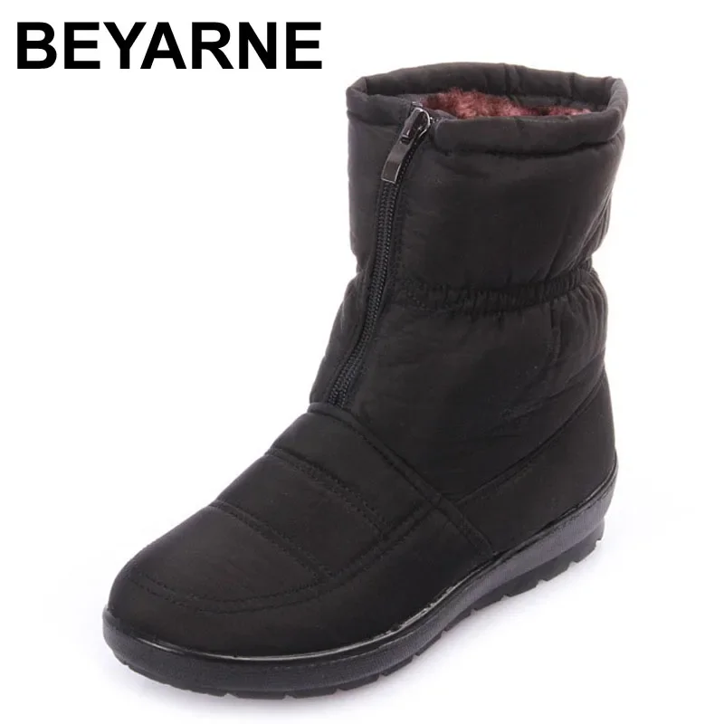 Fashion Winter Women Boots Female Waterproof Zip Ankle Boots Down Warm Snow Boots Ladies Shoes Woman Botas Mujer Plus Size 35-42