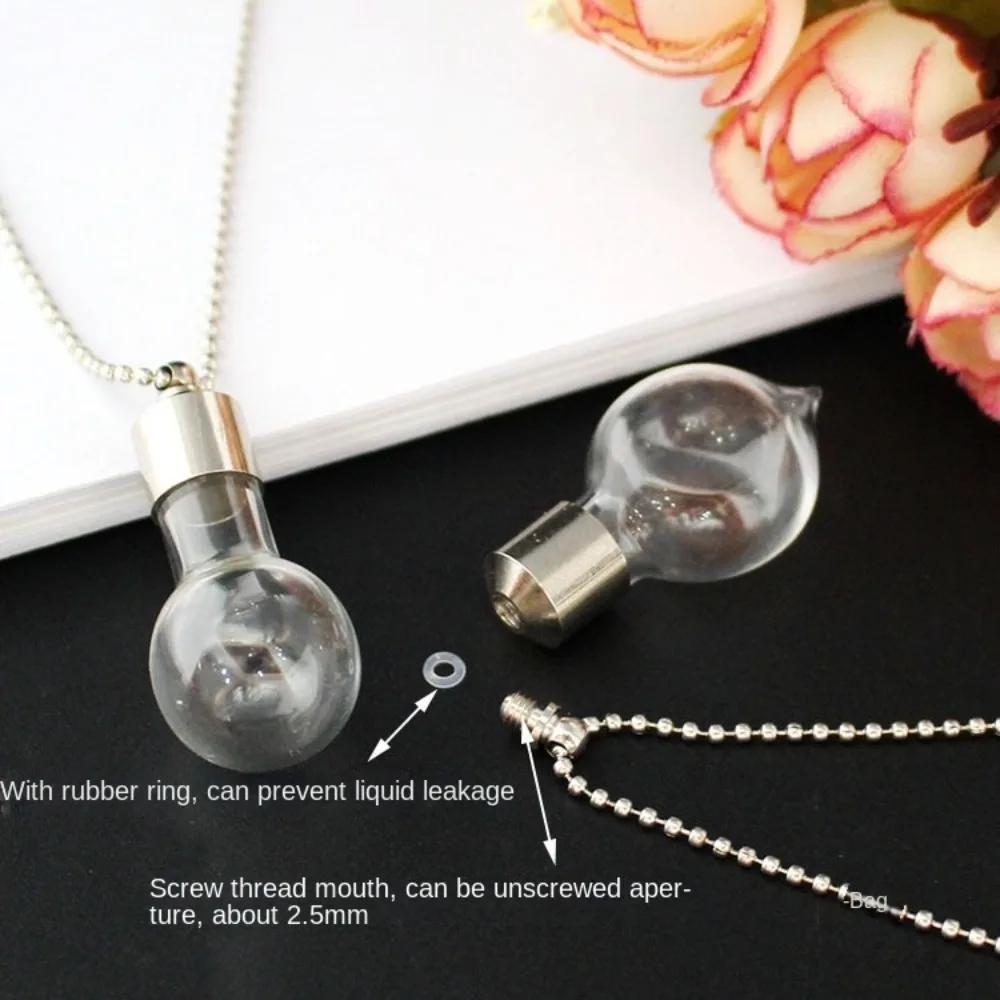 New Fillable Wishing Jars Necklace With Ball Chain Urn Jewelry Vial Necklace Ashes Fillable Bottle Pendant Necklace