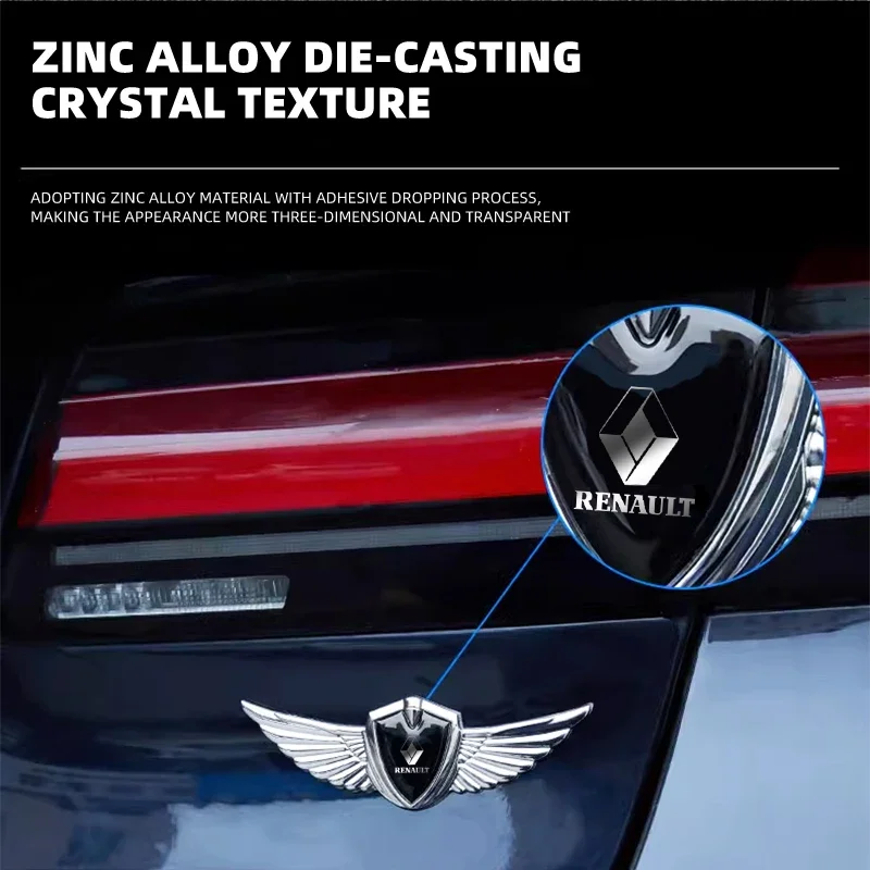 3D Metal Wings Badge Car Side Marker Window Trunk Sticker Decal For Renault BMW M Mercedes Benz AMG Skoda Mitsubishi Fiat Volvo view 6