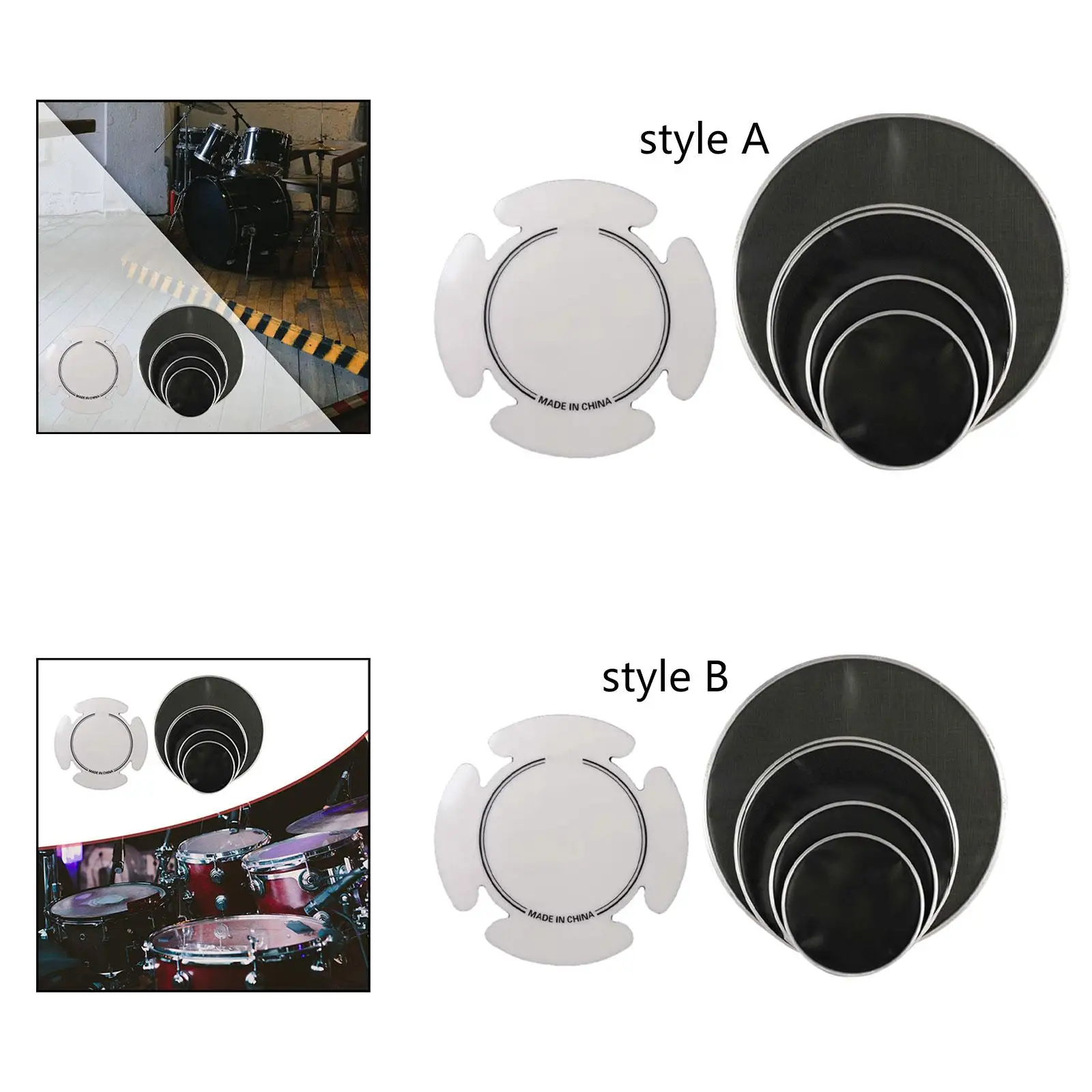 

5x Bass Drum Head Drum Set Head Skin,Quiet Practice Percussion Accessories,Silent Mute Professional for Drum Players Adults