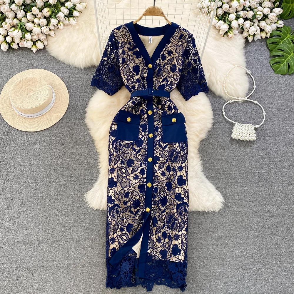 JAMERARY RUNWAY Fashion Brand Single Breasted Bodycon Sheath Slim Flower Embroidery Vestidos Midi Long Evening Prom Dress Women