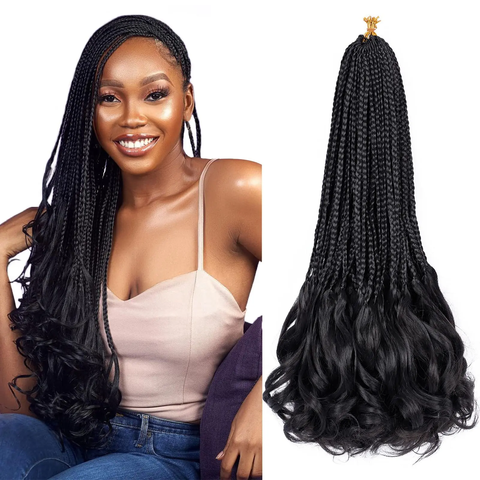 Perruque Synthétique Bouclée avec Queue de Cheval pour Enfant, Simulation Naturelle, Crochet Africain, Extensions de Cheveux Ondulés