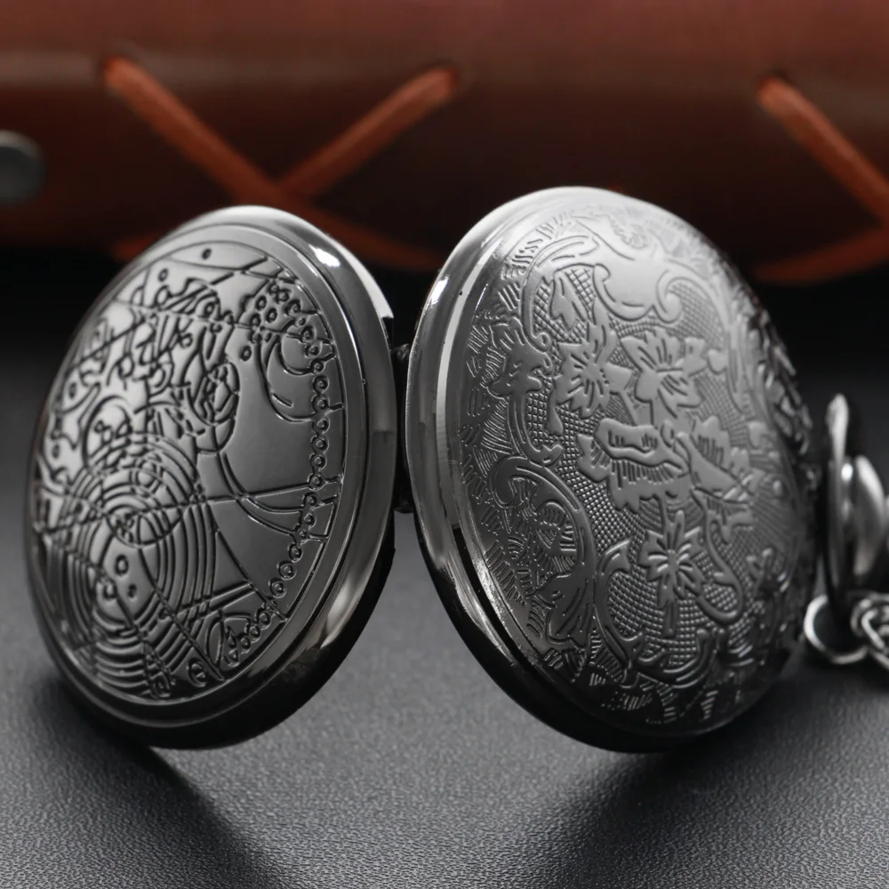 NUOVO orologio da tasca al quarzo digitale romano nero vintage mini collana pendente orologio da dottore regali di festa per uomo e donna