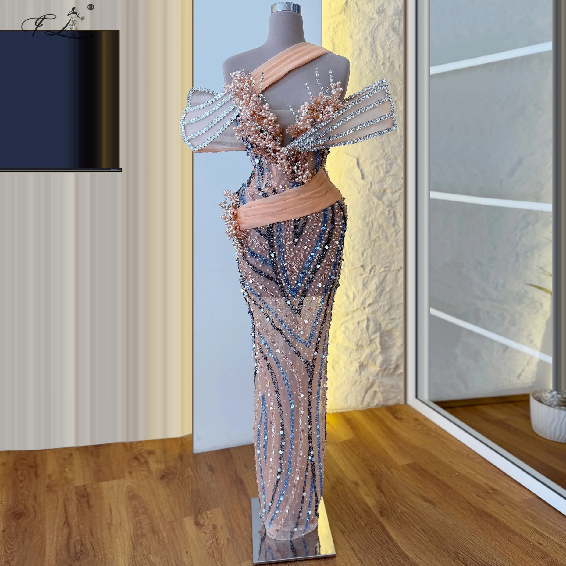 

Роскошное вечернее платье с креветками и кристаллами, платье русалки с креветками, иллюзия, тюлевое платье, вечернее платье, платье для выпускного вечера, бальное платье