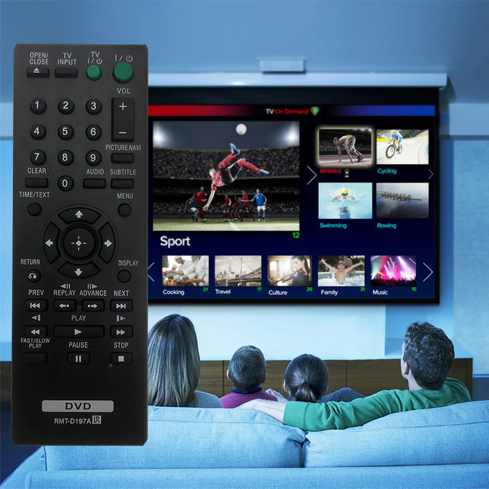 

Replacement TV Remote Control Compatible with DVP-SR120 DVP-SR320 DVP-SR115 - RMT-D197P/D197A/D198A/D198P