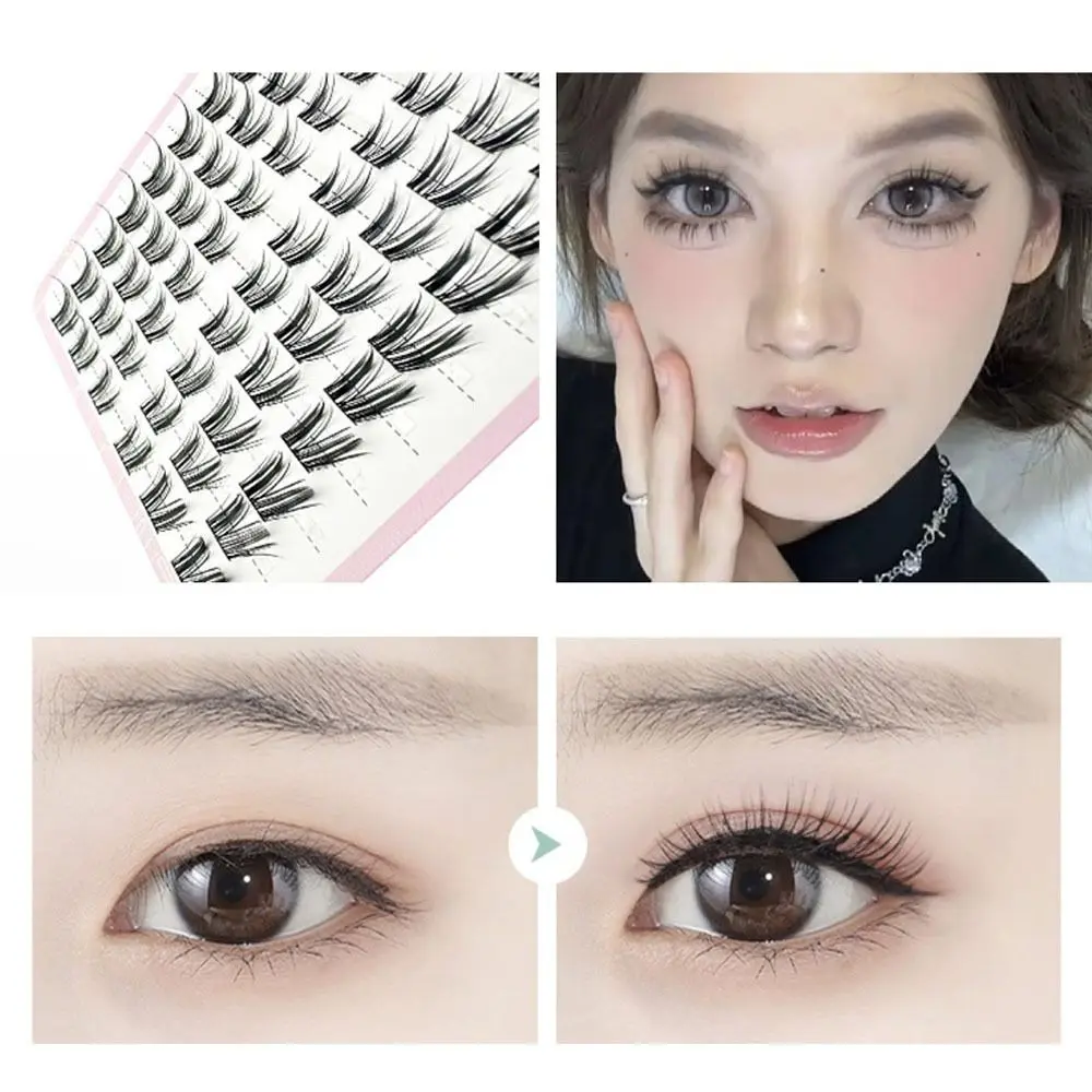 Reutilizável olho de gato fada lash clusters espetados molhado-olhar diy extensões de cílios c onda anime cílios