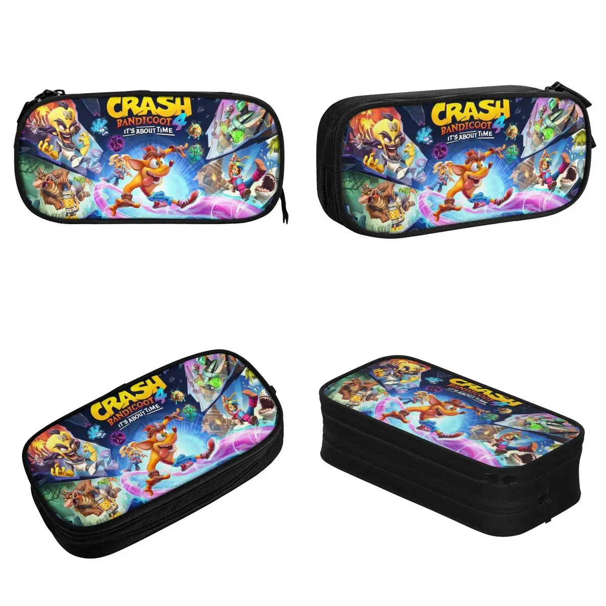 Crashs Bandicoots Pencil Cases Creative Pen Holder Bag Girl Boy Big Capacity Students School Zipper Pencilcases