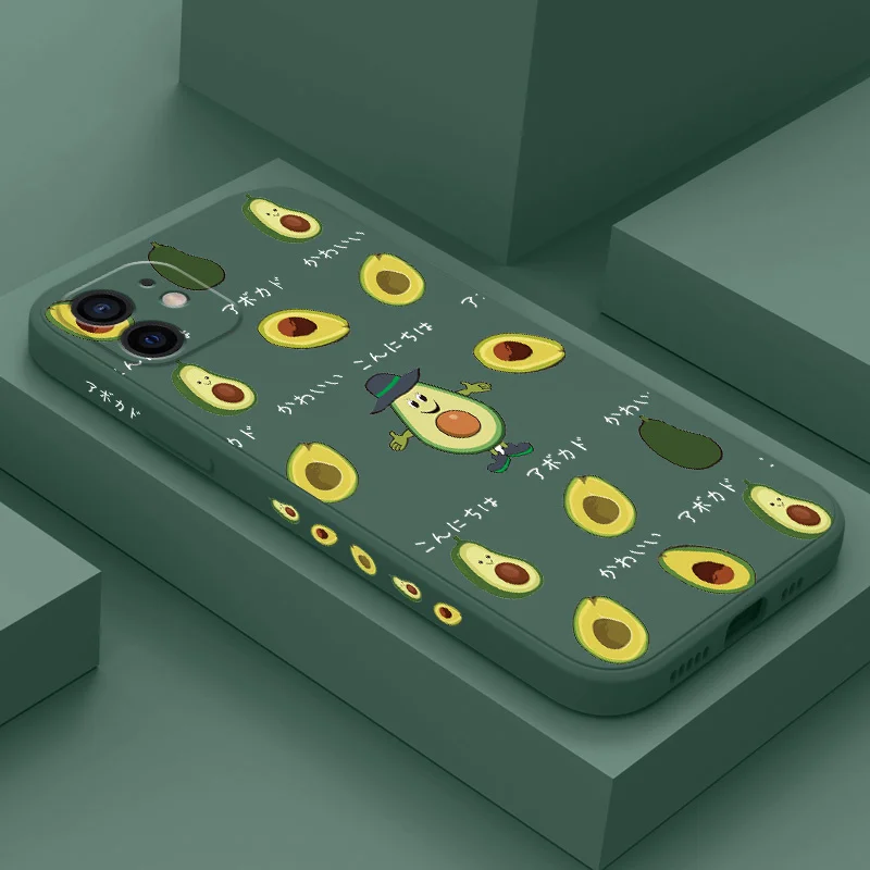 

Fat Avocado Phone Case For iPhone 12 11 X XR XS 8 7 SE2 Plus Pro Max Mini Liquid Silicone Cover