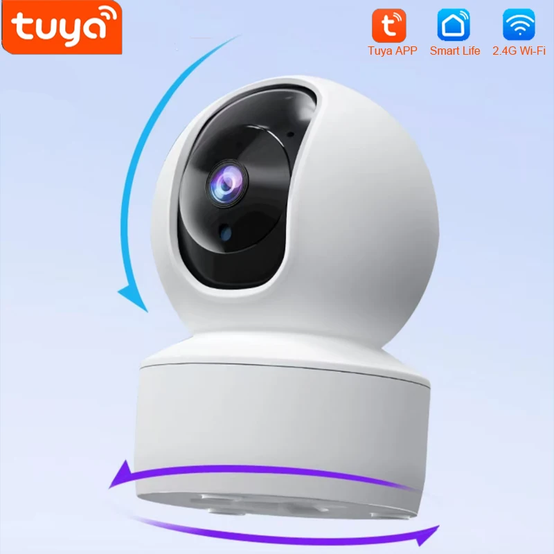 

Надежная внутренняя камера наблюдения Tuya WiFi, ночное видение, хранилище для TF-карт для видеозаписи, круговое 3-мегапиксельное видео высокой четкости