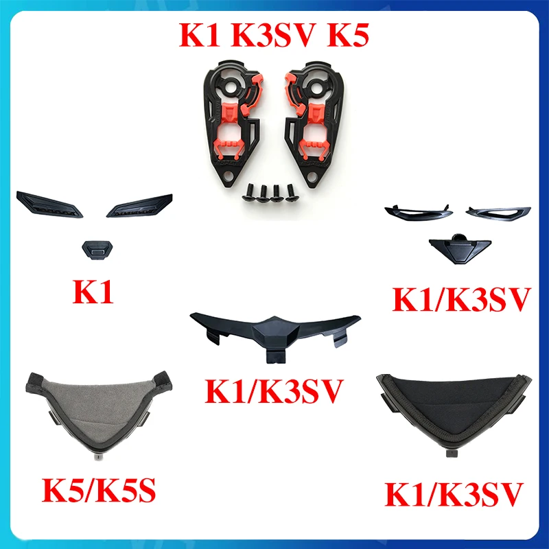 Motorcycle Helmet Parts For AGV K1 K3 K3SV K5 K5S Capacetes Lining Pad Chin Nose Protector Vent Accessories