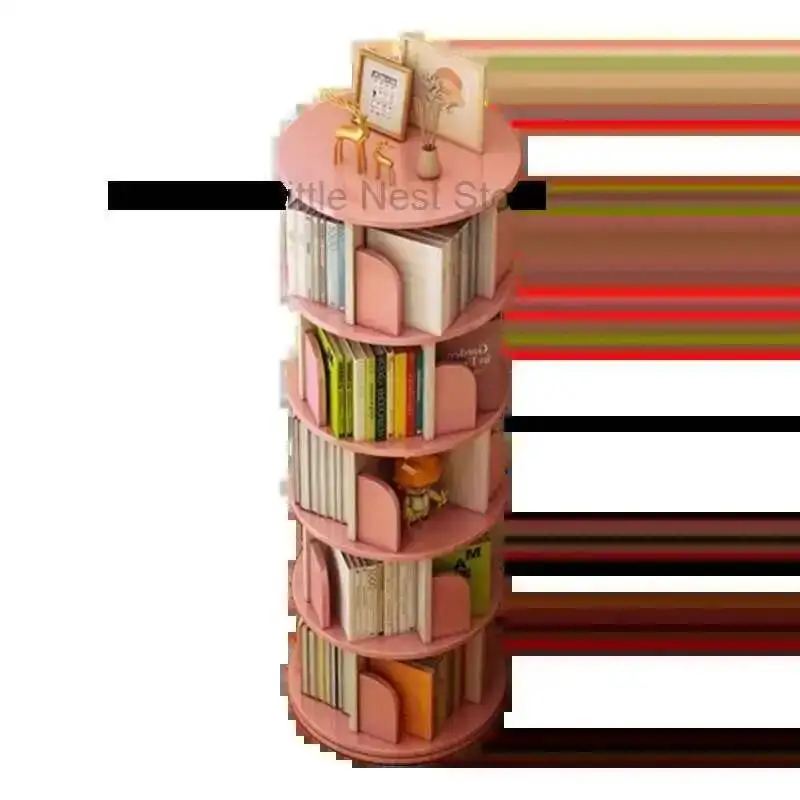 خزانة كتب دوارة على الحائط بعجلات باب متنقل خزانة كتب دوارة فنية من الخيزران Meuble Rangement Chambre أثاث Etudiant #3