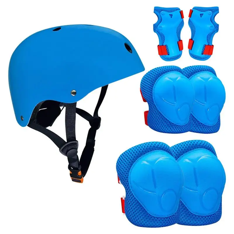 

Toddler Helmets And Pads Cycling Protective Gear For Kids Adjustable Bike Helmets With Knee And Elbow Pads Wrist Guards For 3-10