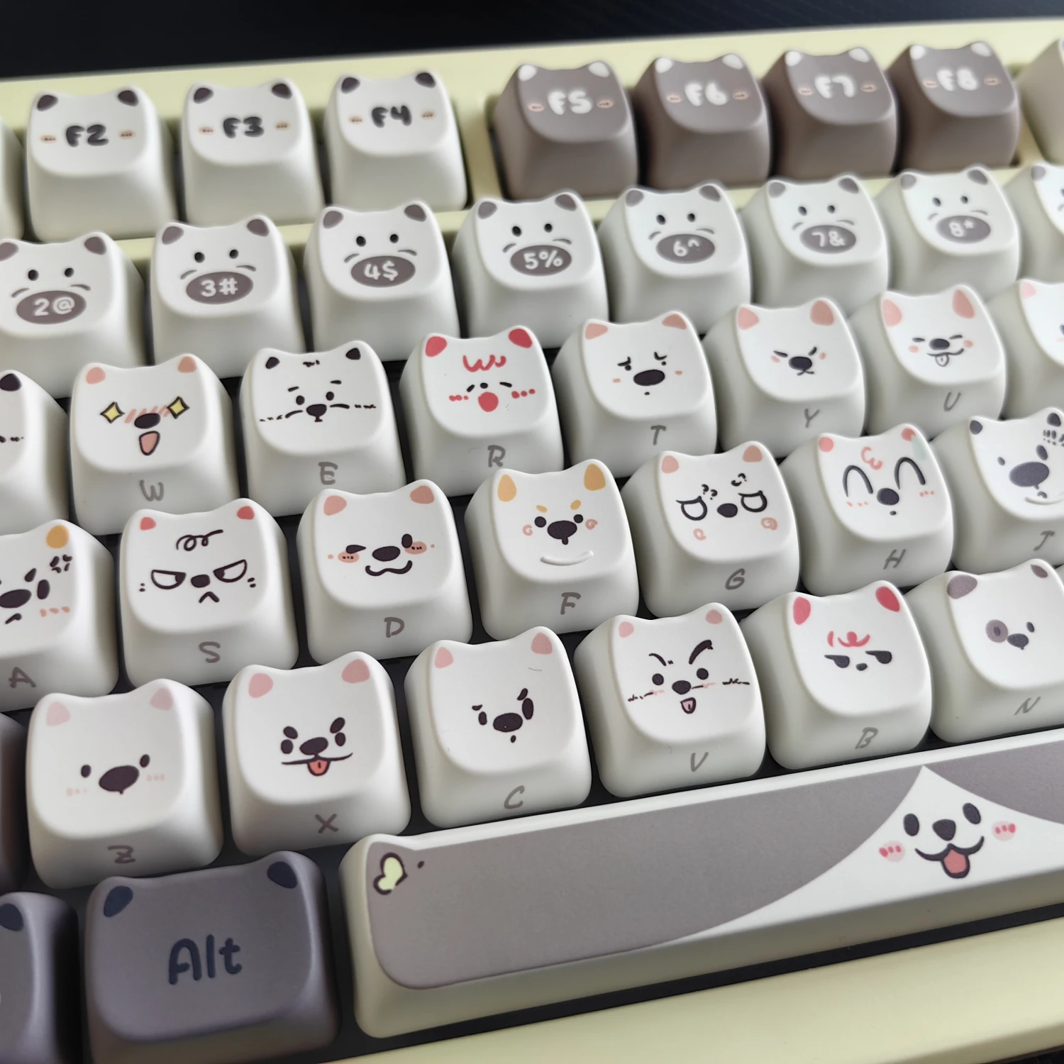 Imagem -04 - Puppy Head Keycap para Teclado Mecânico Perfil Mao Pbt Sublimação Corgi Bichon Husky Shiba Inu Faça Você Mesmo Bonito