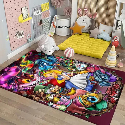 Disney Alice i Underlandet Mönster Matta Matta för Vardagsrum Badrumsmatta Kreativ Dörrmatta Matta för Sovrum Heminredning 10 best sales Alice i Underlandet dekorationer - №10