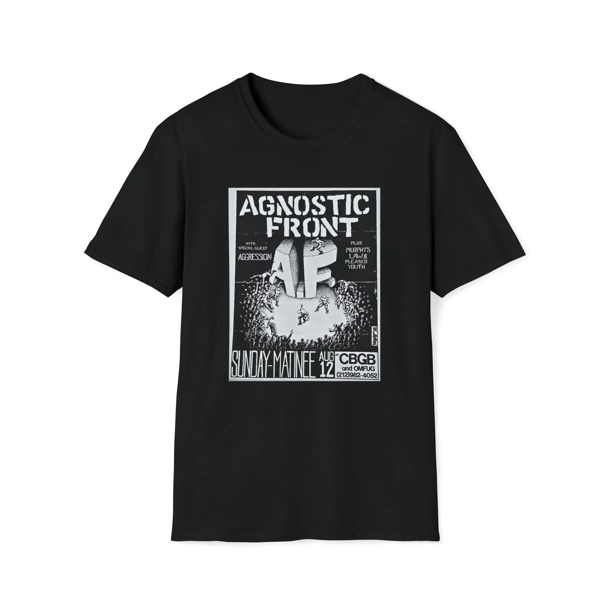 Agnostic Front T Shirt Softstyle Old School Punk 80S Murphy'S Law Flyer Inspired