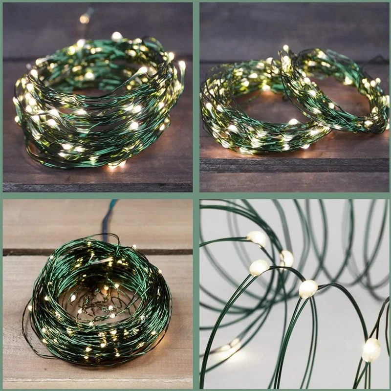 100M LED Warm White String Lights Green Wire Fairy Lights Garland For Outdoor Home Christmas Wedding Party Garden Decoration