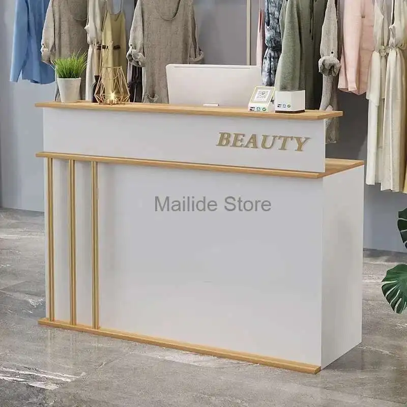 

Barber Shop Reception Desks Office Furniture Simple Cashier Counter Office Desks Modern Beauty Salon Bar Table Reception Desk