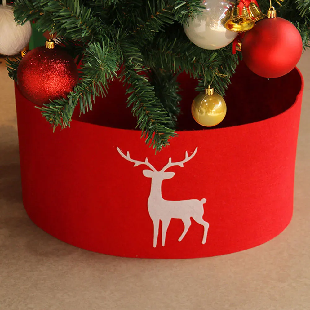 60/90/120cm Baum Rock Deer Gedruckt Weihnachten Baum Skir Weihnachten Baum Matte Weihnachten Baum Korb Neue jahr Geschenk Party Dekoration