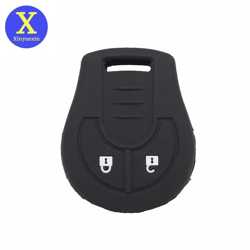 Xinyuexin Silicone Car Key Cover FOB Case for Nissan Juke Note Micra Cube Qashqai Remote Key Holder Bag 2 Buttons Car Accessory
