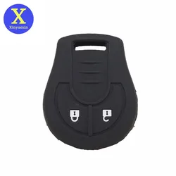 Xinyuexin Silicone Car Key Cover FOB Case for Nissan Juke Note Micra Cube Qashqai Remote Key Holder Bag 2 Buttons Car Accessory