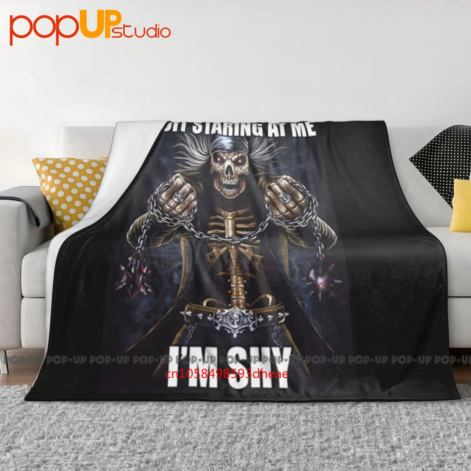 Quit Staring At Me Im Shy Evil Skelton Hard Skeleton Ultra-Soft Blanket Quilt Winter Sofa Cover Bed Covers