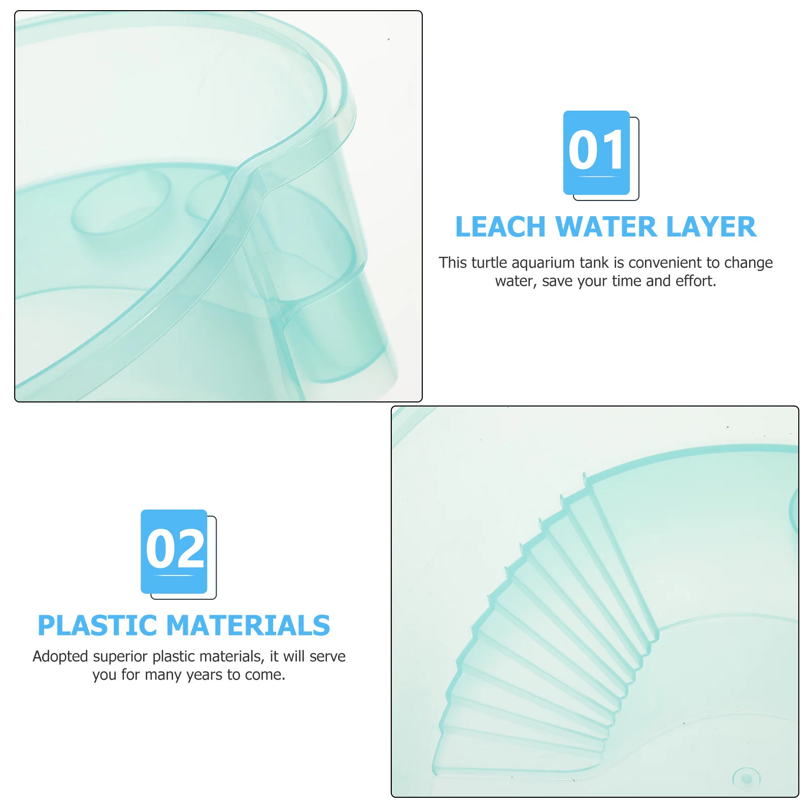 Indoor Turtle Tank Durable Plastic Breeding Container Leak Proof Turtle Habitat Small Fish Tank Aquarium Fish Farming Container