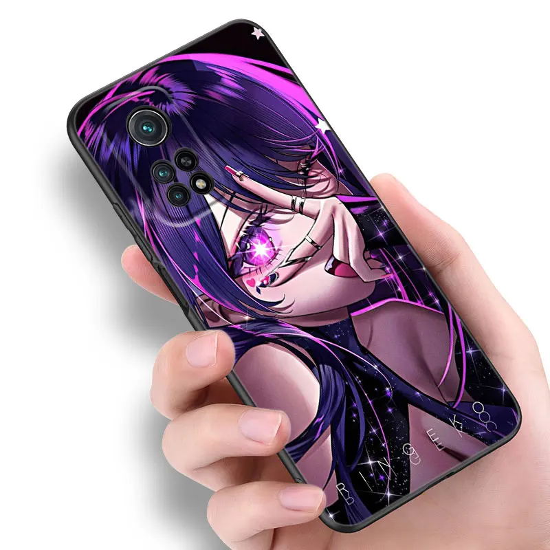 Anime Oshi no Ko Hoshino Ai Black Phone Case For Xiaomi Mi 9 SE 8 10T 11 12 13 Lite 9T 11T 12S 12T 13T 14 Pro 5G NE 11i 12X