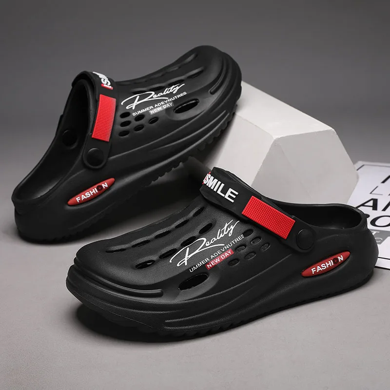 Men's Slippers EVA Hole Mens Mules Non-Slip Slippers thick Soft Platform Slide Fashion Comfortable Men's Sandals Summer Shoes image 2