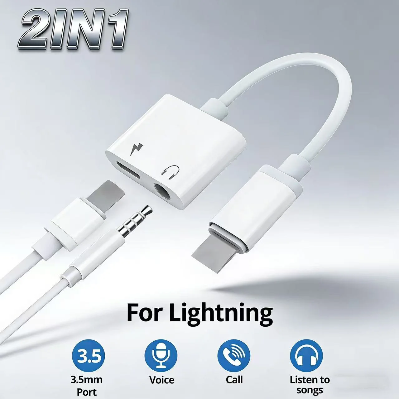 Audio OTG Adapter3.5mm ToHead phoneJack ChargerSplitterConverter for iPhone14 13 12 pro Max AuxJackHeadphoneCompatibleWithiPhone