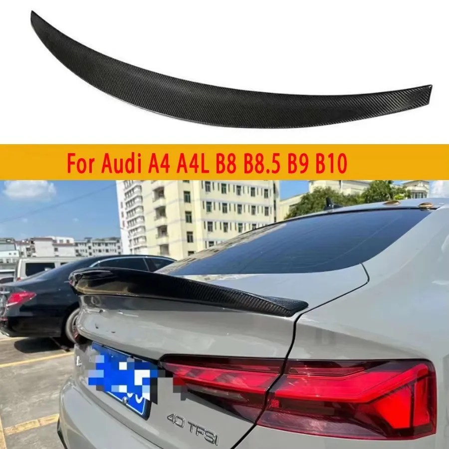 

For Audi A4 A4L B8 B8.5 B9 B10 Carbon Fiber Tail fins Rear Trunk Spoiler Guide Wing Rear Wing Diverter Car Accessories Body Kit