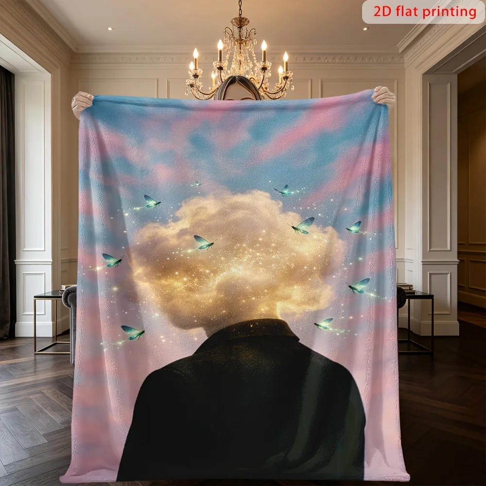 Whimsical Dreamy Glow Throw Blanket for Couch Sofa Plush Fleece Blanket 150x200cm Large Cozy Home Decor Gift