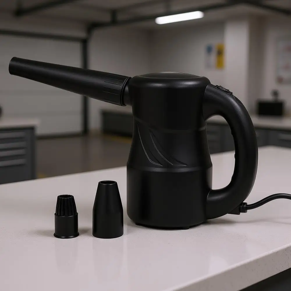 

Электрический воздуходувка Cyber Duster для удаления пыли, сушки, чистки, детейлинга автомобилей, компьютеров, сдувания листьев, 90 см, 2 насадки + 1 щетка