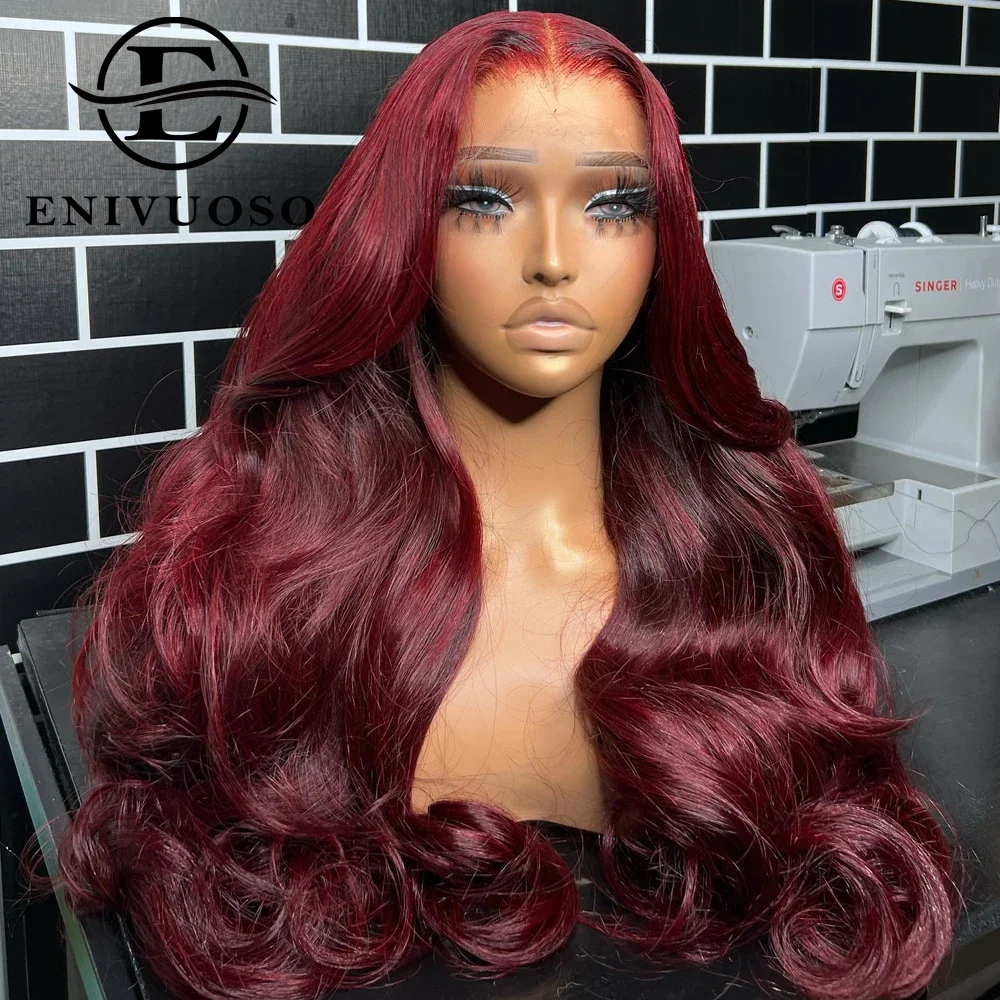 

28 30 Inch 13X4 Hd Lace Frontal Wig for Black Women 99J Burgundy Body Wave Synthetic Lace Front Wigs Pre Plucked With Baby Hair