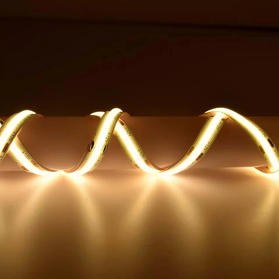 DC12V 24V 8mm FCOB dual color cuttable COB led strip 480 LED/M DC24V led strip COB Light 180 degree big view angle dotless