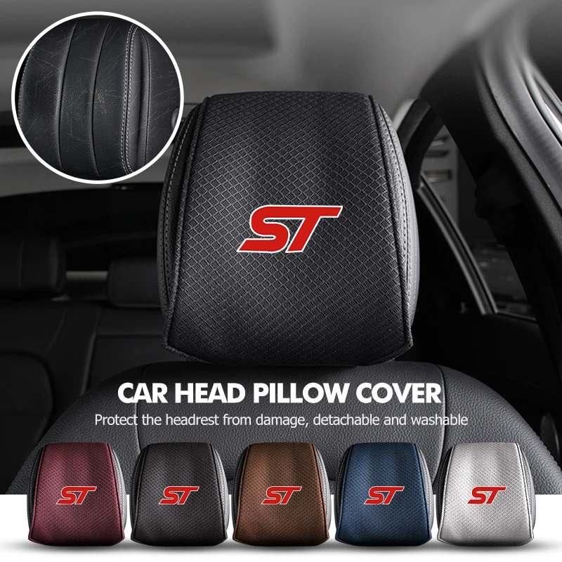 Funda para reposacabezas de asiento de coche, cojín para asiento de coche, para Ford ST Focus Fiesta Ranger Escort Falcon Flex S-MAX Kuga