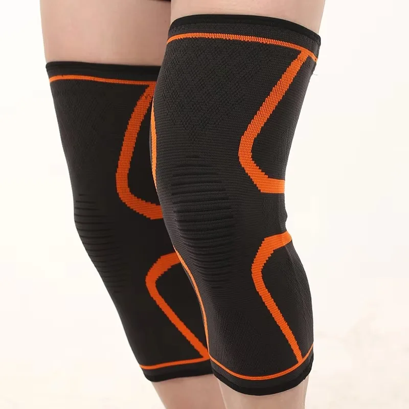 

2024 Wholesale Nylon Knee Brace Sports Leg Sleeve Compression Knee Pads With Anti-Slip Strip