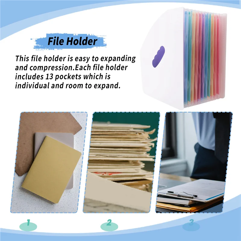 EDT-Expanding Aktenhalter, Ordner, stehend, A4, vertikaler Aktenorganisator, Zeitschriftenkorb, Desktop, 13 Taschen, Aktenhalter