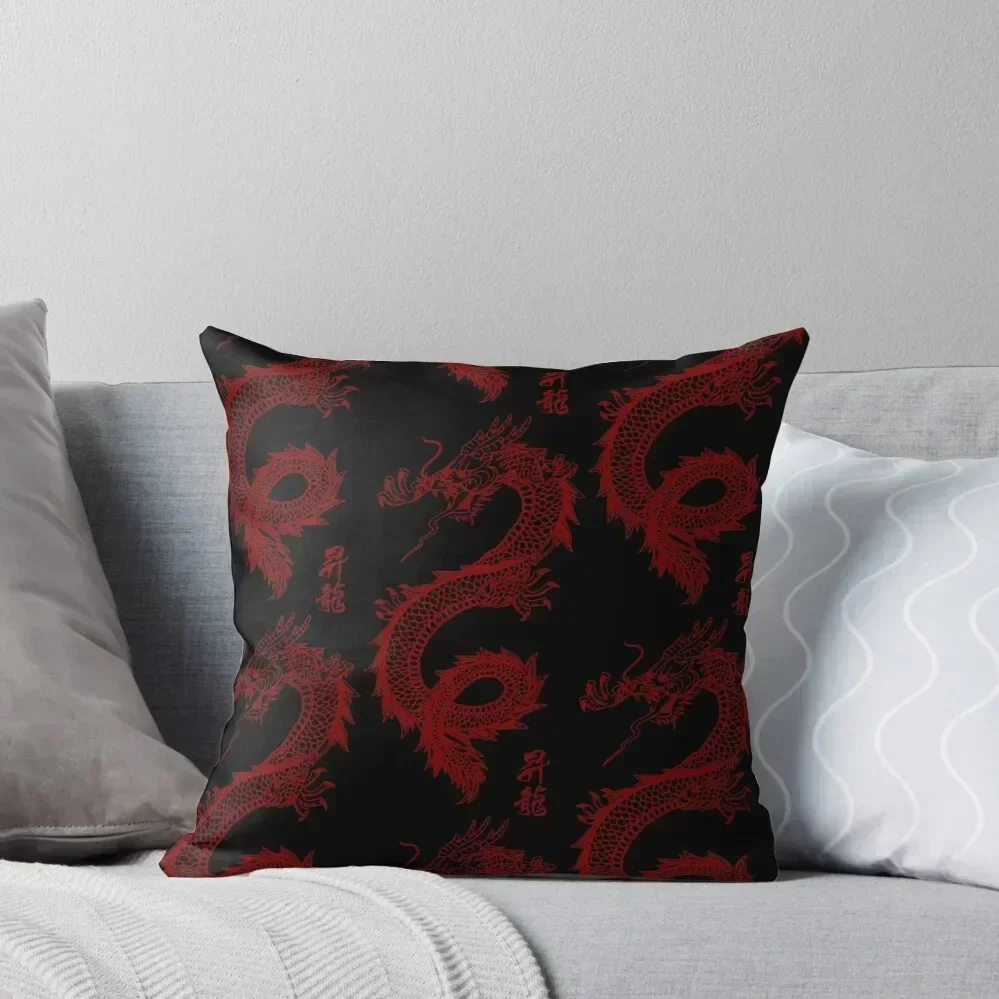 

Red Dragon Japan Throw Pillow Decorative Cushion Marble Cushion Cover Decorative Sofa Cushions luxury decor pillow
