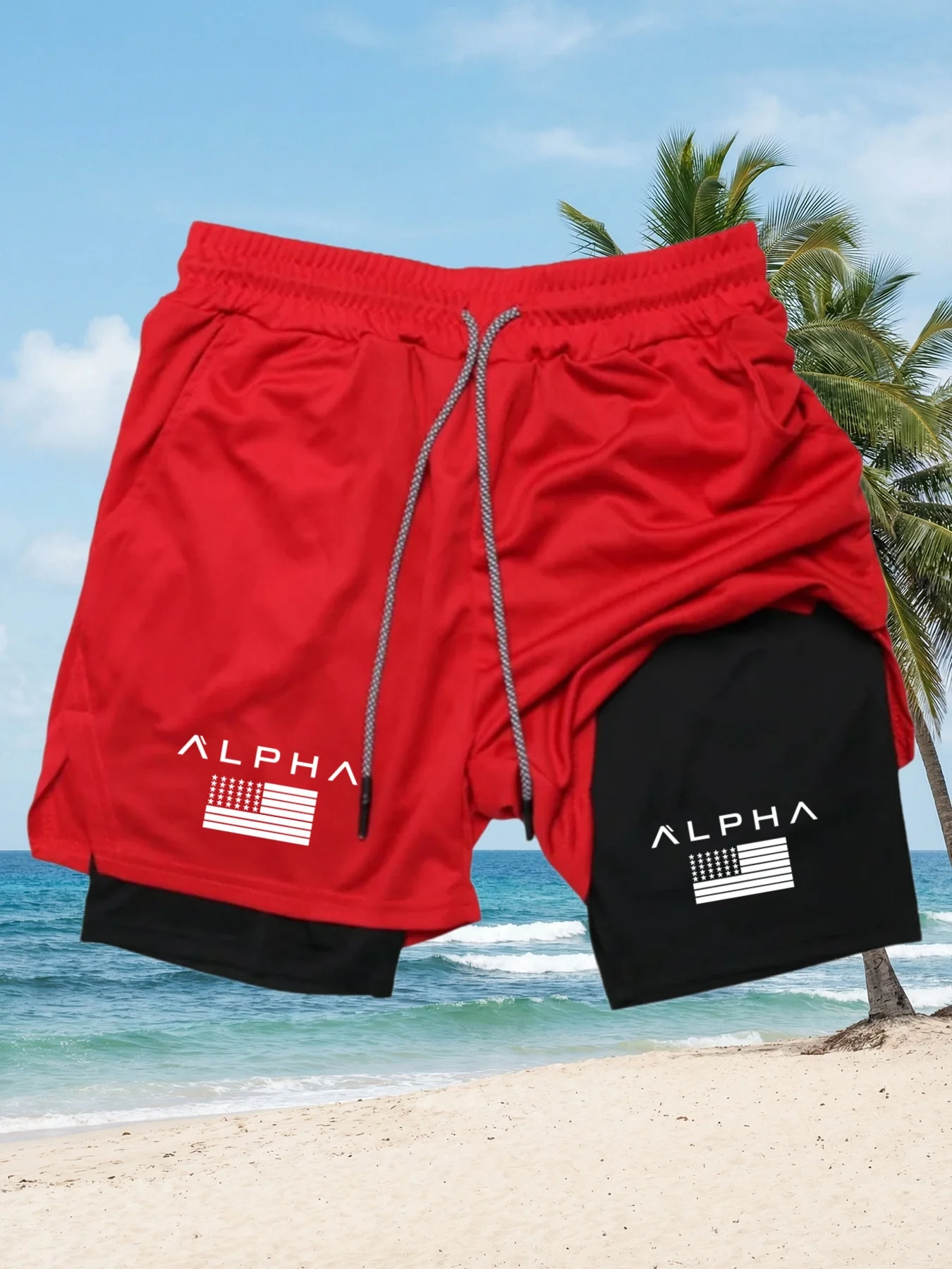

Men's Casual Beach Shorts, Multi-Pocket Shorts, Workout Shorts, Lined, Tight-Fitting, Breathable Running Shorts