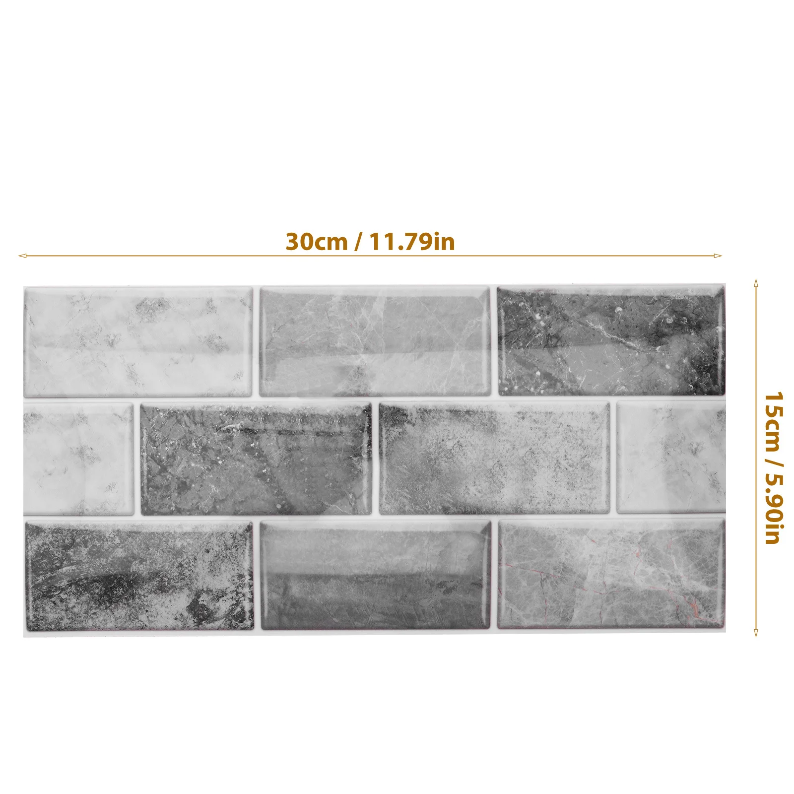 6 Sheets Self Adhesive Peel and Stick Tile Sticker Waterproof PVC Kitchen Bathroom Wall Backsplash Tiles Backsplash for Bathroom