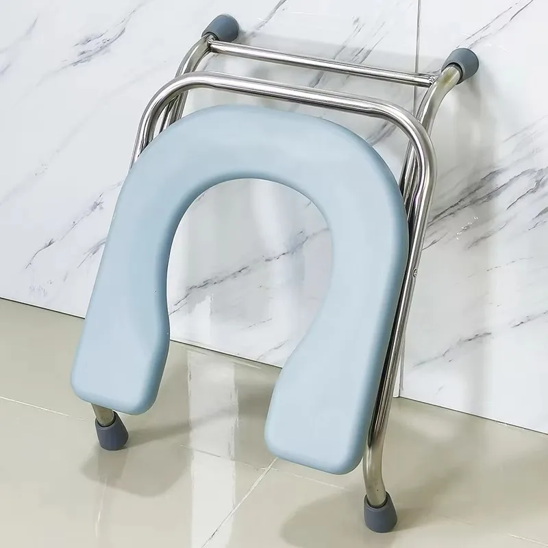 Portable Durable Aluminum Alloy Bathroom Commode Chair Emergency Folding Travel Toilet Seat for Hospital Car Apartment Hotel Use