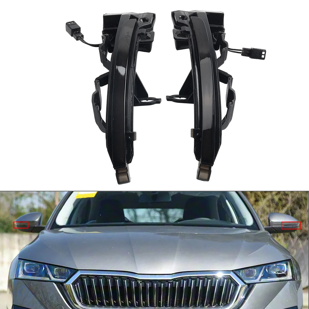 2PCS Car Side View Mirror Turn Signal Light Reaview Mirror Lamp Indicator For Skoda Octavia MK4 NX 2020 2021 2022 2023 2024 2025