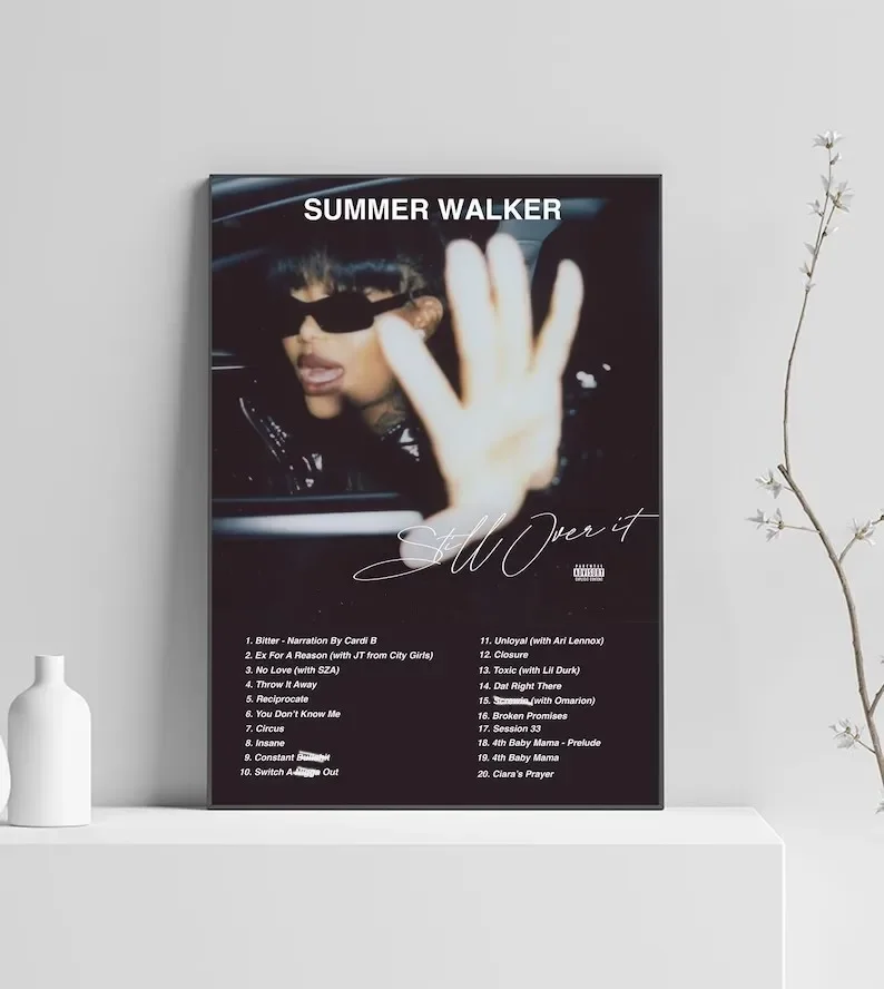 R&B Pop Singer Summer-Walker Still Over It Music Albums Tracklist Poster Wall Art Pictures Canvas Painting Home Decor Gift