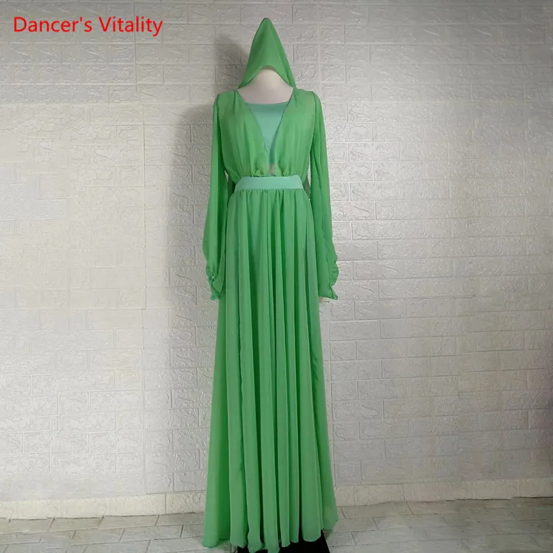 Belly Dancer Female Child Adult Elegant Tulle Robe Practice Clothes Girl Long Skirt High-end Custom Performance Clothing Suit