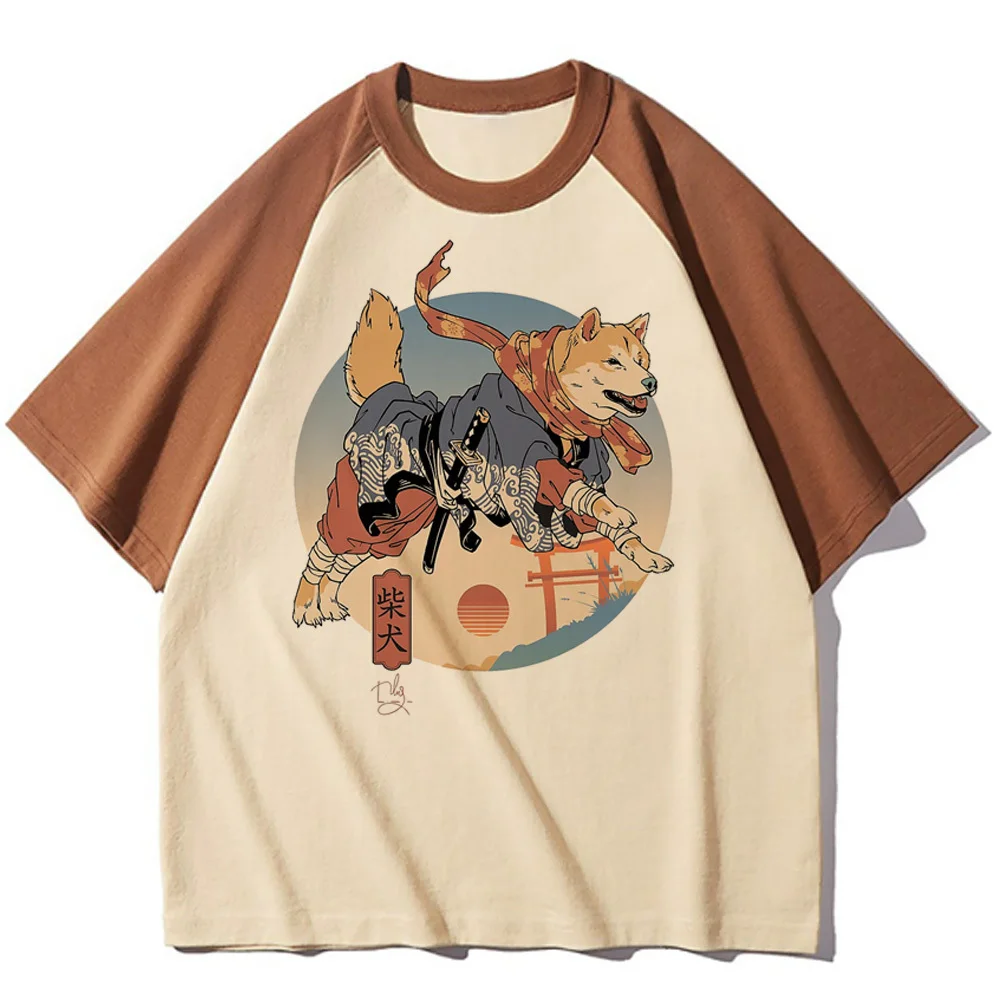 Shiba Inu top tees adolescente 2000s Y2k cómoda Grunge Digital 80s camisa mujer moda harajuku Grunge kawaii Digital