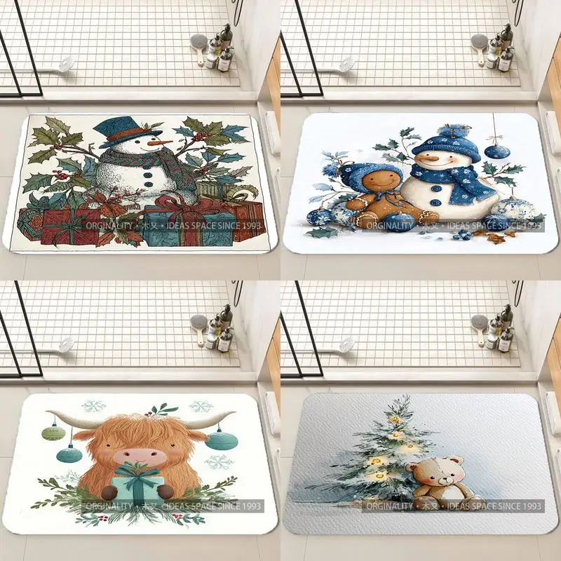 

Cute Santa Pattern Mat Living Room Decoration Home Sofa Non-Slip Carpet Study Bedroom Tatami Children'S Soft Floor Mat