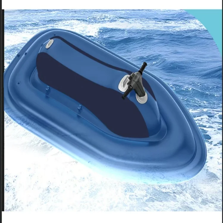CAMORO Remote Control Electric Motorized Inflatable Boat for Jet Skiing with 700W Underwater Thruster Floating Motor Boat